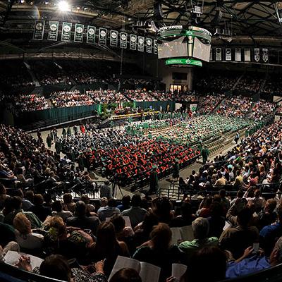 Arena filled for a graduation ceremony